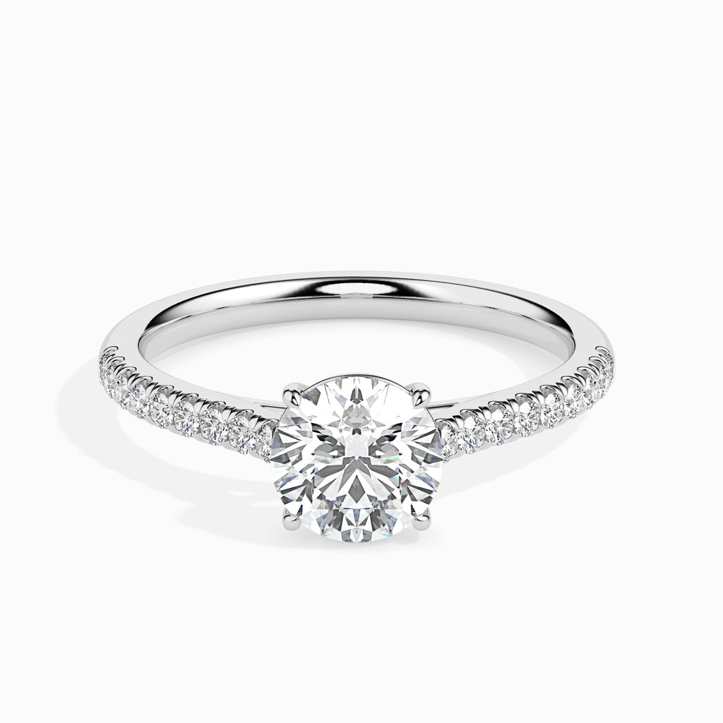 1-Carat Platinum Solitaire Diamond Shank Ring for Women JL PT 19011-C   Jewelove