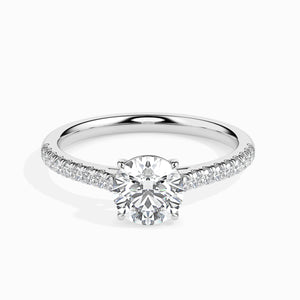 70-Pointer Platinum Solitaire Diamond Shank Ring for Women JL PT 19011-B