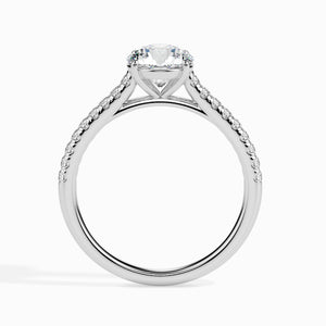 50-Pointer Platinum Solitaire Diamond Shank Ring for Women JL PT 19011-A