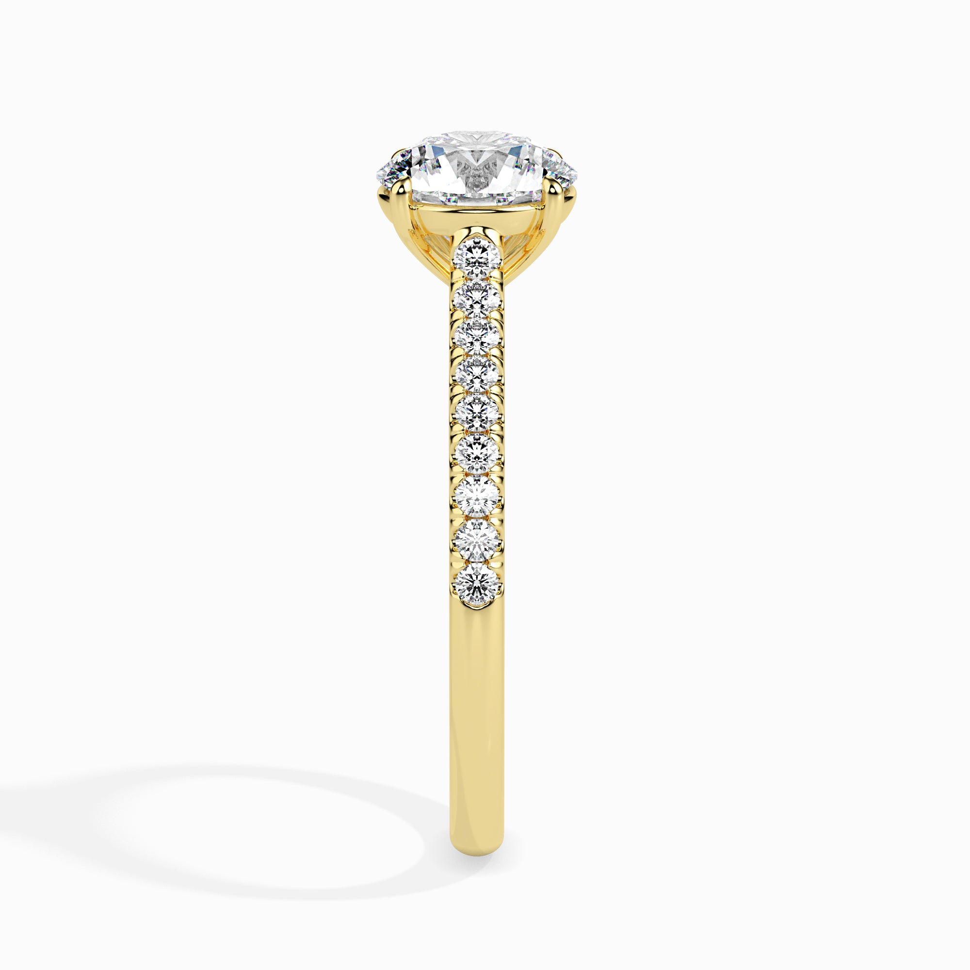 50-Pointer Solitaire Diamond Shank 18K Yellow Gold Ring JL AU 19011Y-A   Jewelove.US