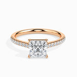 Load image into Gallery viewer, 50-Pointer Princess Cut Solitaire Diamond Shank 18K Rose Gold Ring JL AU 19012R-A   Jewelove.US

