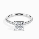 Load image into Gallery viewer, 1-Carat Princess Cut Solitaire Diamond Shank Platinum Ring JL PT 19012-C
