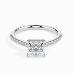 Load image into Gallery viewer, 70-Pointer Princess Cut Solitaire Diamond Shank Platinum Ring JL PT 19012-B
