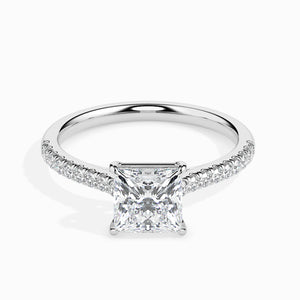 30-Pointer Princess Cut Solitaire Diamond Shank Platinum Ring JL PT 19012