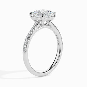 1-Carat Princess Cut Solitaire Diamond Shank Platinum Ring JL PT 19012-C