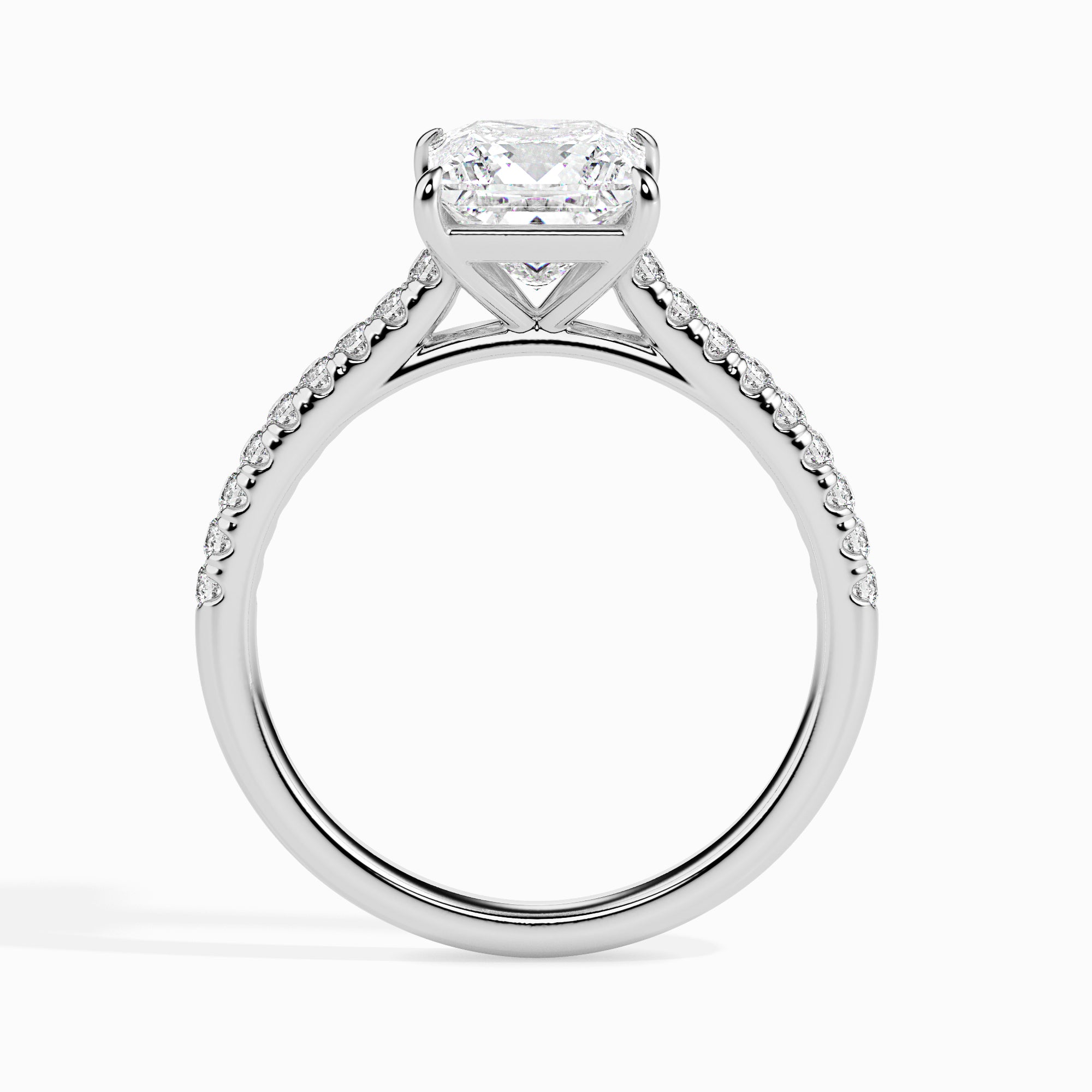 30-Pointer Princess Cut Solitaire Diamond Shank Platinum Ring JL PT 19012   Jewelove.US