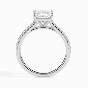 1-Carat Princess Cut Solitaire Diamond Shank Platinum Ring JL PT 19012-C