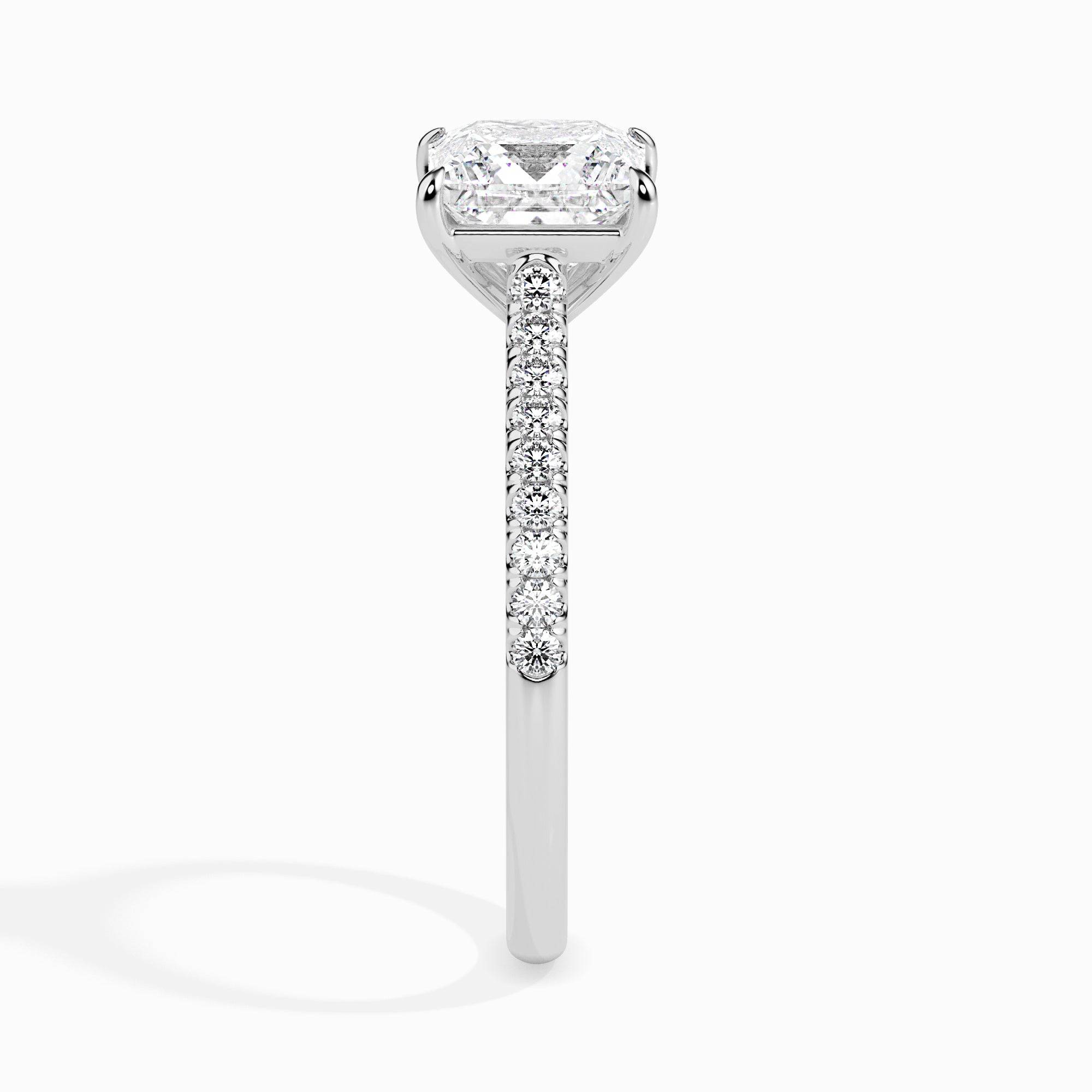 1-Carat Princess Cut Solitaire Diamond Shank Platinum Ring JL PT 19012-C   Jewelove.US