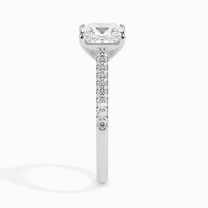 70-Pointer Princess Cut Solitaire Diamond Shank Platinum Ring JL PT 19012-B   Jewelove.US