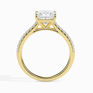 1-Carat Princess Cut Solitaire Diamond Shank 18K Yellow Gold Ring JL AU 19012Y-C