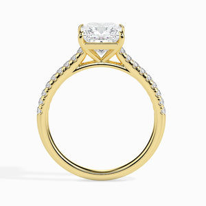 70-Pointer Princess Cut Solitaire Diamond Shank 18K Yellow Gold Ring JL AU 19012Y-B