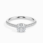 Load image into Gallery viewer, 70-Pointer Cushion Cut Solitaire Diamond Shank Platinum Engagement Ring JL PT 19013-B

