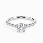 Load image into Gallery viewer, 50-Pointer Cushion Cut Solitaire Diamond Shank Platinum Engagement Ring JL PT 19013-A   Jewelove.US
