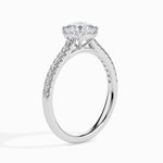 Load image into Gallery viewer, 70-Pointer Cushion Cut Solitaire Diamond Shank Platinum Engagement Ring JL PT 19013-B
