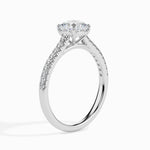 Load image into Gallery viewer, 50-Pointer Cushion Cut Solitaire Diamond Shank Platinum Engagement Ring JL PT 19013-A   Jewelove.US
