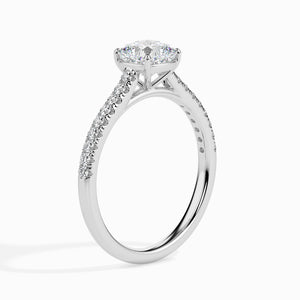 50-Pointer Cushion Cut Solitaire Diamond Shank Platinum Engagement Ring JL PT 19013-A   Jewelove.US