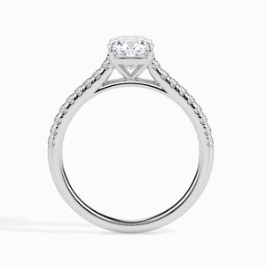 30-Pointer Cushion Cut Solitaire Diamond Shank Platinum Engagement Ring JL PT 19013