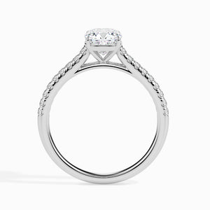 70-Pointer Cushion Cut Solitaire Diamond Shank Platinum Engagement Ring JL PT 19013-B