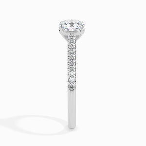 50-Pointer Cushion Cut Solitaire Diamond Shank Platinum Engagement Ring JL PT 19013-A   Jewelove.US