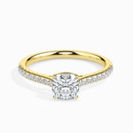 Load image into Gallery viewer, 70-Pointer Cushion Cut Solitaire Diamond Shank 18K Yellow Gold Ring JL AU 19013Y-B   Jewelove.US
