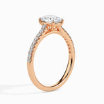 Load image into Gallery viewer, 50-Pointer Oval Cut Solitaire Diamond Shank 18K Rose Gold Ring JL AU 19014R-A
