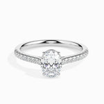 Load image into Gallery viewer, 70-Pointer Oval Cut Solitaire Diamond Shank Platinum Ring JL PT 19014-B   Jewelove.US
