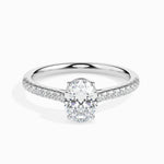 Load image into Gallery viewer, 50-Pointer Oval Cut Solitaire Diamond Shank Platinum Ring JL PT 19014-A
