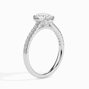 30-Pointer Oval Cut Solitaire Diamond Shank Platinum Ring JL PT 19014   Jewelove.US