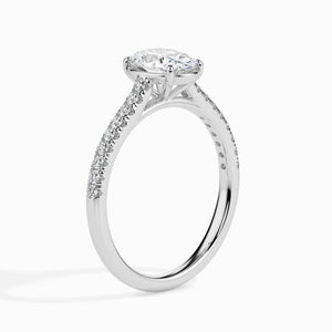 50-Pointer Oval Cut Solitaire Diamond Shank Platinum Ring JL PT 19014-A