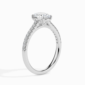 50-Pointer Oval Cut Solitaire Diamond Shank Platinum Ring JL PT 19014-A   Jewelove.US