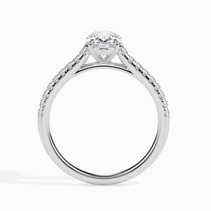 70-Pointer Oval Cut Solitaire Diamond Shank Platinum Ring JL PT 19014-B   Jewelove.US