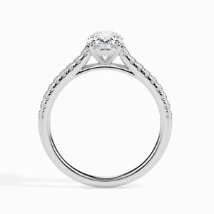50-Pointer Oval Cut Solitaire Diamond Shank Platinum Ring JL PT 19014-A