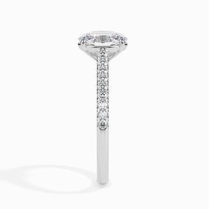 50-Pointer Oval Cut Solitaire Diamond Shank Platinum Ring JL PT 19014-A