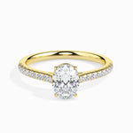 Load image into Gallery viewer, 30-Pointer Oval Cut Solitaire Diamond Shank 18K Yellow Gold Ring JL AU 19014Y
