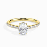 Load image into Gallery viewer, 50-Pointer Oval Cut Solitaire Diamond Shank 18K Yellow Gold Ring JL AU 19014Y-A   Jewelove.US
