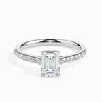 Load image into Gallery viewer, 30-Pointer Emerald Cut Solitaire Diamond Shank Platinum Ring JL PT 19015
