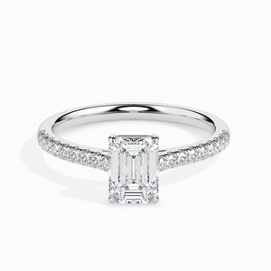 30-Pointer Emerald Cut Solitaire Diamond Shank Platinum Ring JL PT 19015