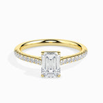 Load image into Gallery viewer, 50-Pointer Emerald Cut Solitaire Diamond Shank 18K Yellow Gold Ring JL AU 19015Y-A

