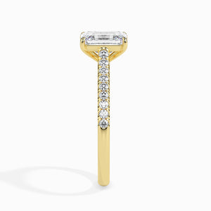 70-Pointer Emerald Cut Solitaire Diamond Shank 18K Yellow Gold Ring JL AU 19015Y-B   Jewelove.US