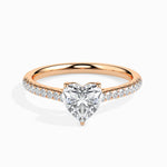 Load image into Gallery viewer, 50-Pointer Heart Cut Solitaire Diamond Shank 18K Rose Gold Ring JL AU 19018R-A   Jewelove.US
