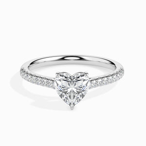 30-Pointer Heart Cut Solitaire Diamond Shank Platinum Ring JL PT 19018   Jewelove.US