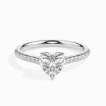Load image into Gallery viewer, 50-Pointer Heart Cut Solitaire Diamond Shank Platinum Ring JL PT 19018-A   Jewelove.US
