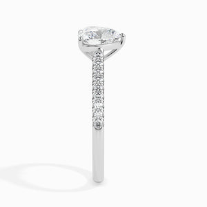 30-Pointer Heart Cut Solitaire Diamond Shank Platinum Ring JL PT 19018   Jewelove.US