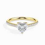 Load image into Gallery viewer, 50-Pointer Heart Cut Solitaire Diamond Shank 18K Yellow Gold Ring JL AU 19018Y-A   Jewelove.US
