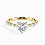 Load image into Gallery viewer, 70-Pointer Heart Cut Solitaire Diamond Shank 18K Yellow Gold Ring JL AU 19018Y-B
