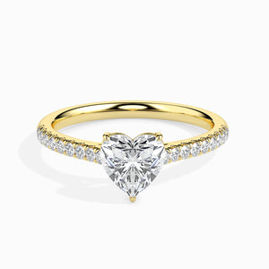 70-Pointer Heart Cut Solitaire Diamond Shank 18K Yellow Gold Ring JL AU 19018Y-B