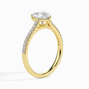 70-Pointer Heart Cut Solitaire Diamond Shank 18K Yellow Gold Ring JL AU 19018Y-B
