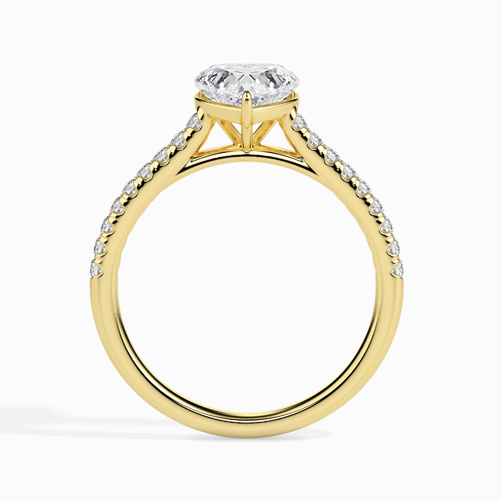 50-Pointer Heart Cut Solitaire Diamond Shank 18K Yellow Gold Ring JL AU 19018Y-A   Jewelove.US