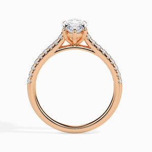 70-Pointer Marquise Cut Solitaire Diamond Shank 18K Rose Gold Ring JL AU 19019R-B