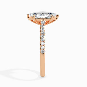 70-Pointer Marquise Cut Solitaire Diamond Shank 18K Rose Gold Ring JL AU 19019R-B